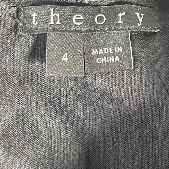 Theory Gwideen Black/Black Embroidered Sleeveless Sheath Dress Sz 4 - Picture 5 of 7